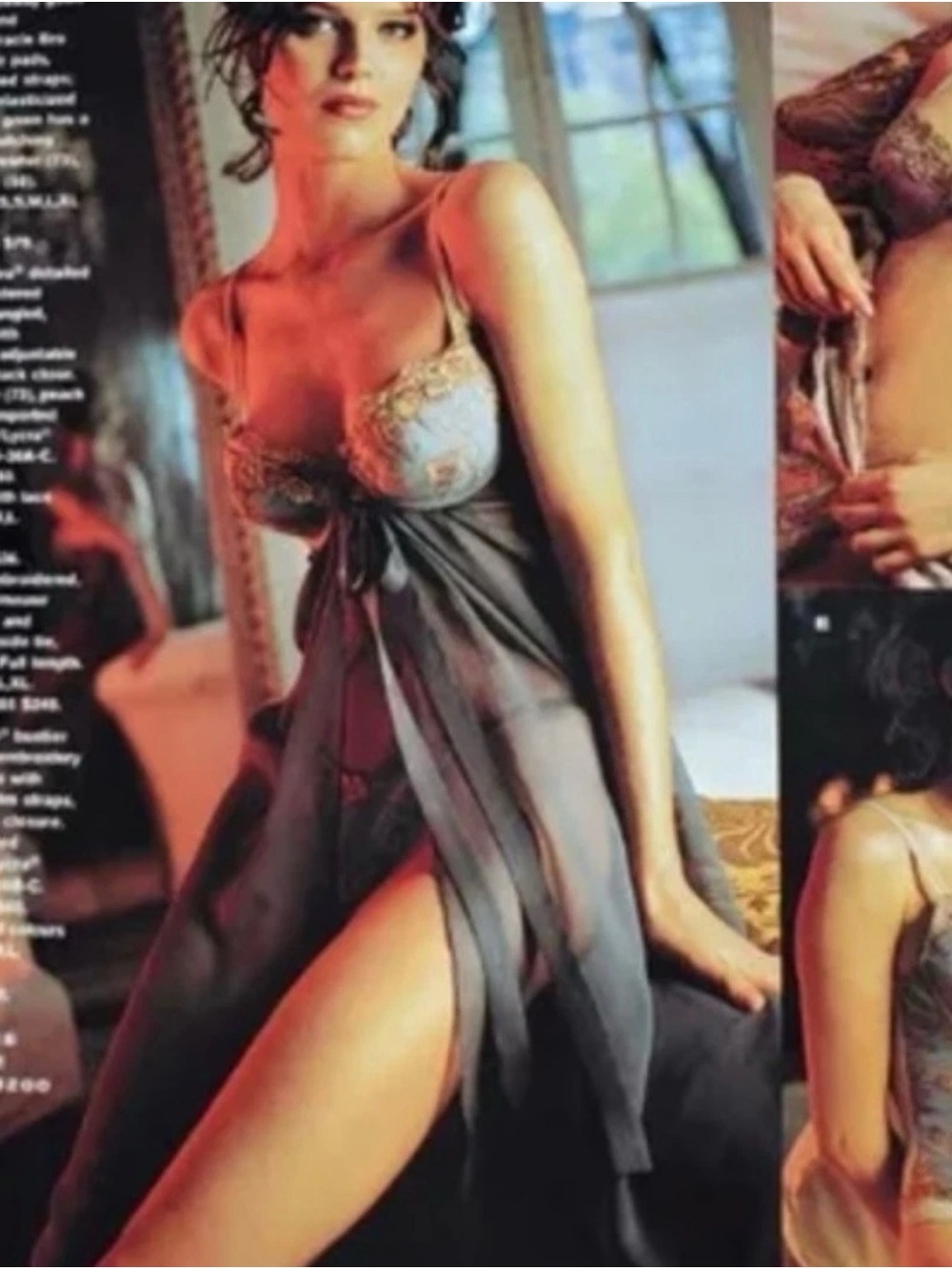 Rare Victoria's Secret 1990s Sheer Goddess Gown in Charcoal